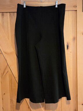 Spanx Women 1X Ponte Cropped Wide Leg Pants Black The Perfect Collection 20947Q